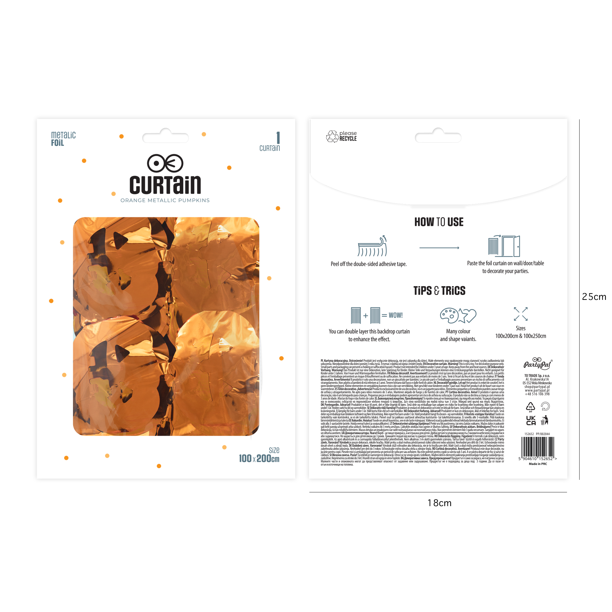 Cortina decorativa de Halloween Calabazas – 100 × 200 cm - Imagen 2