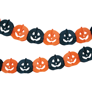 Guirnalda de Halloween con calabazas naranja y negro – 300 cm