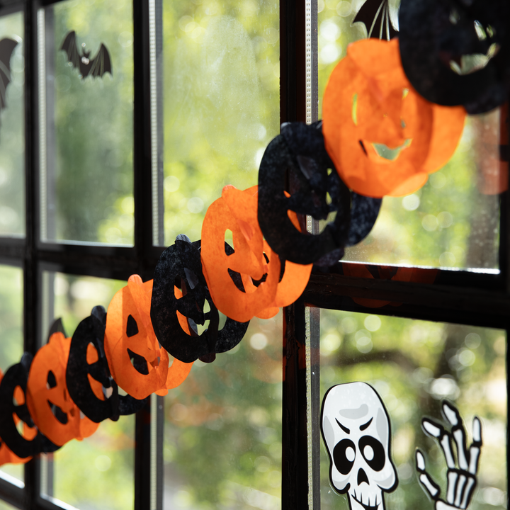 Guirnalda de Halloween con calabazas naranja y negro – 300 cm - Imagen 2