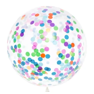 Globo Transparente con Confeti de Colores – 1 m