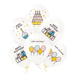 Set de globos “Happy Birthday” multicolor pastel