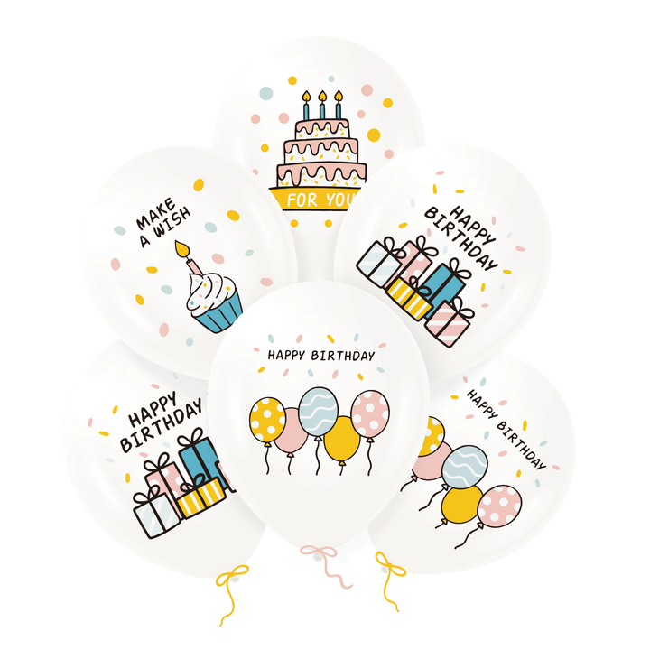 Set de globos “Happy Birthday” multicolor pastel